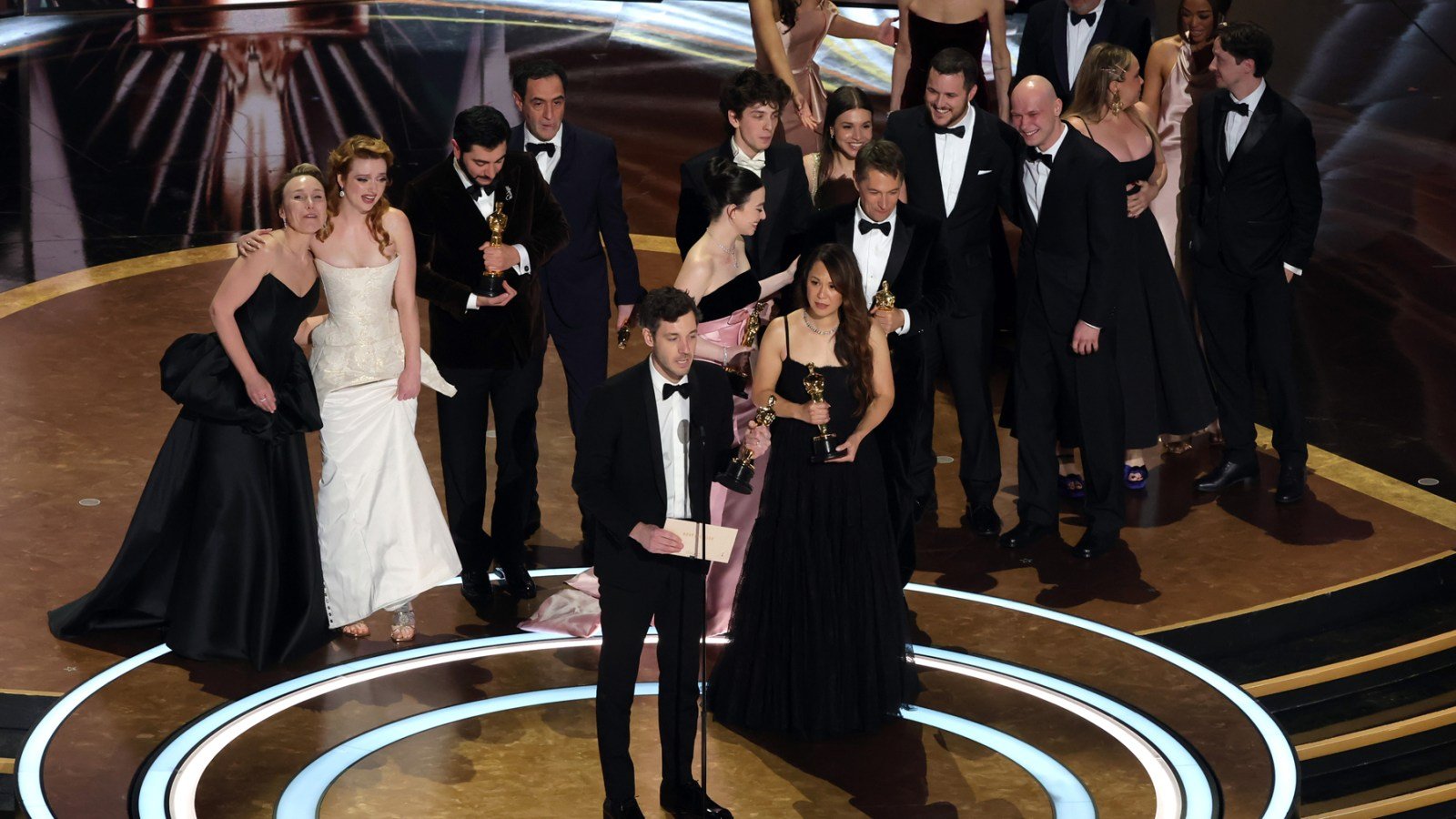 Anora cast and crew at the Oscars