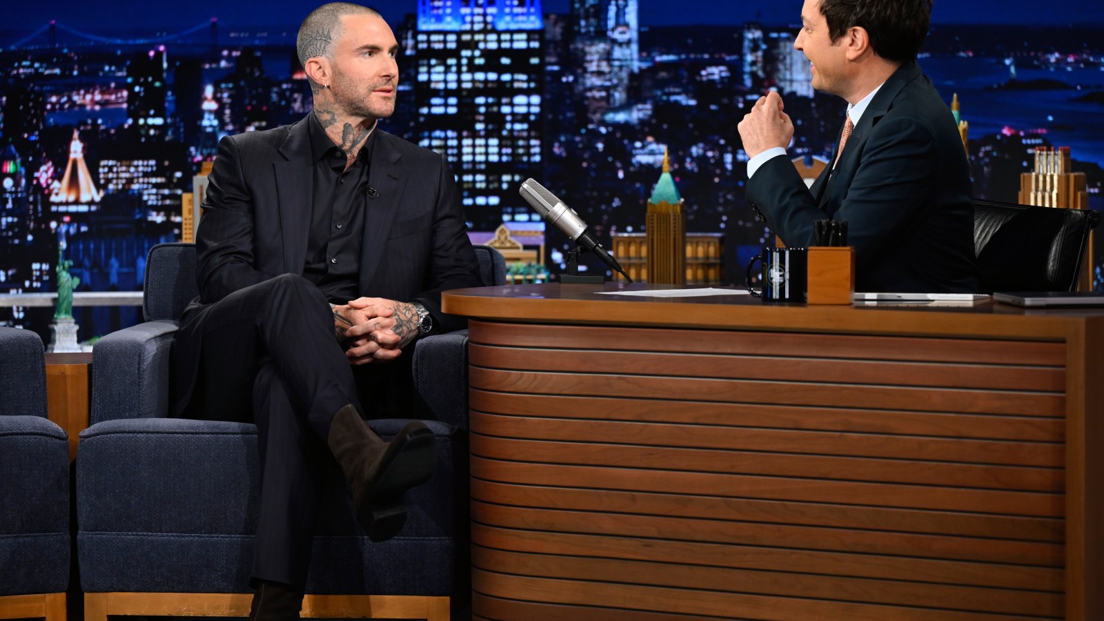 Adam Levine and Jimmy Fallon