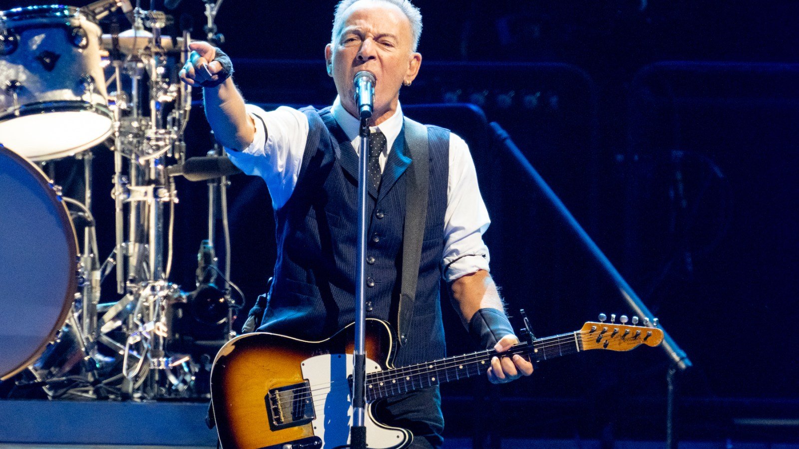 Bruce Springsteen performs at concert