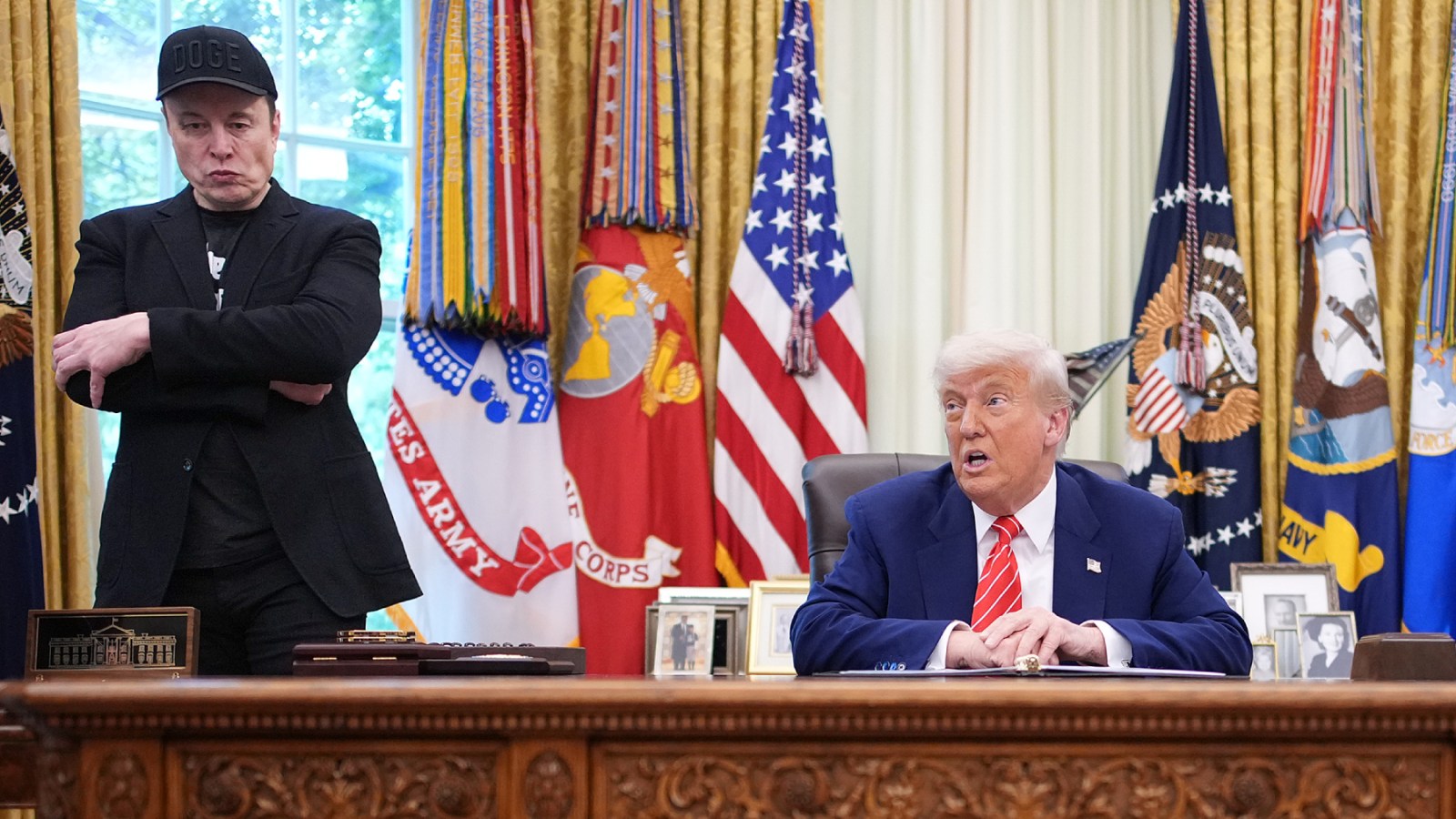 President Donald Trump and Elon Musk in the Oval Office.