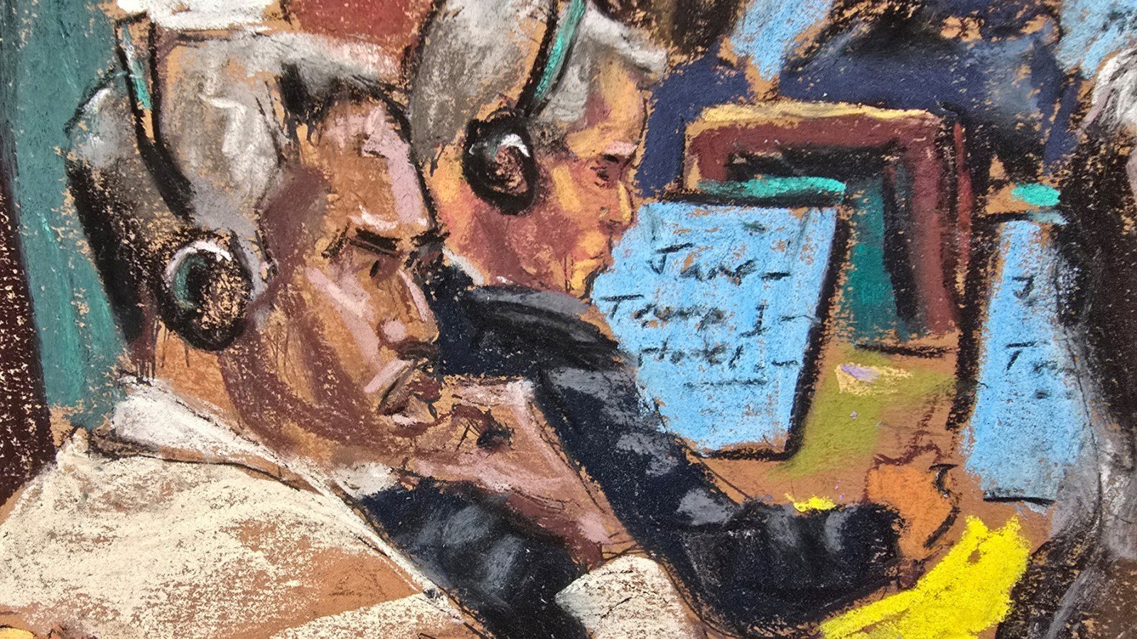 Courtroom sketch of Sean Combs trial