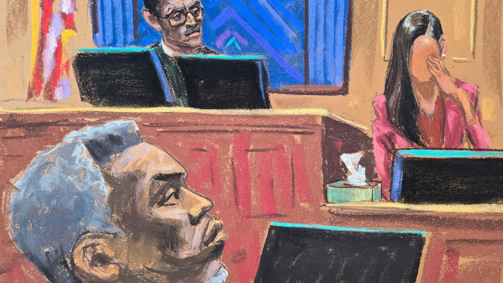 Courtroom sketch of Sean Combs trial