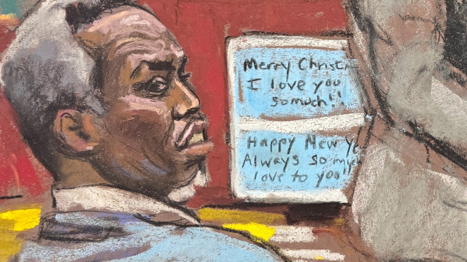Courtroom sketch of Sean Combs trial