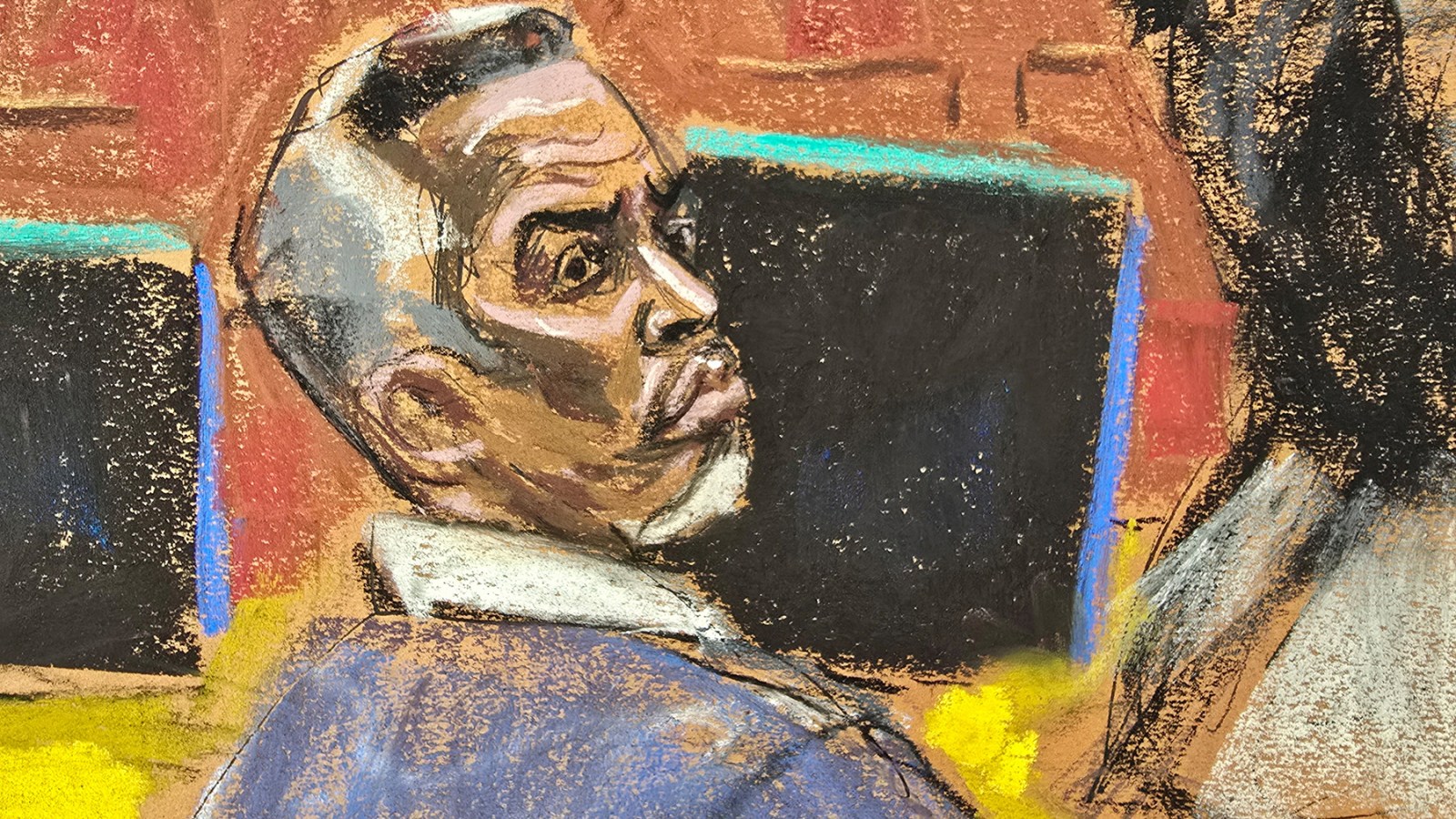 Courtroom sketch of Sean Combs trial