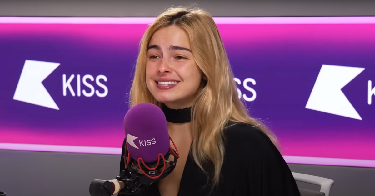 Addison Rae being interviewed by KISS