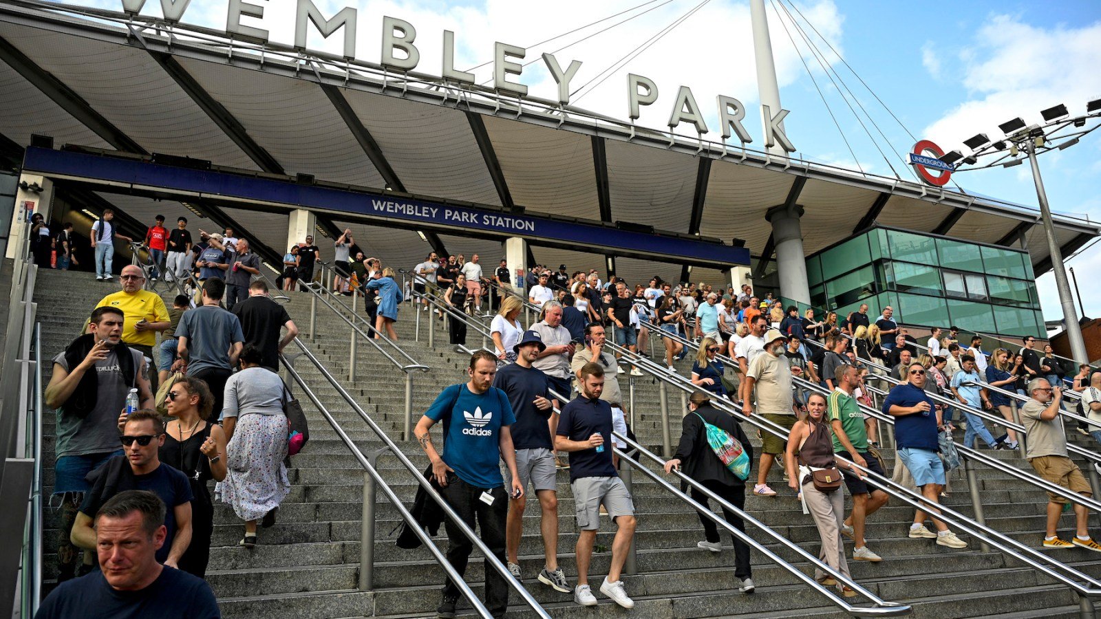Oasis fans outside Wembley Park
