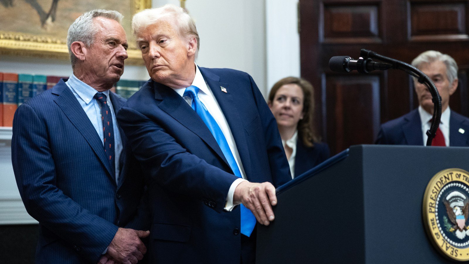 Robert F. Kennedy Jr. and President Donald Trump during a White House news conference