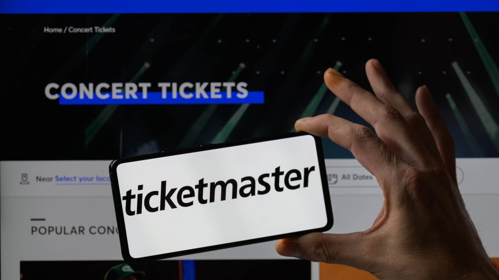 Ticketmaster logo on phone