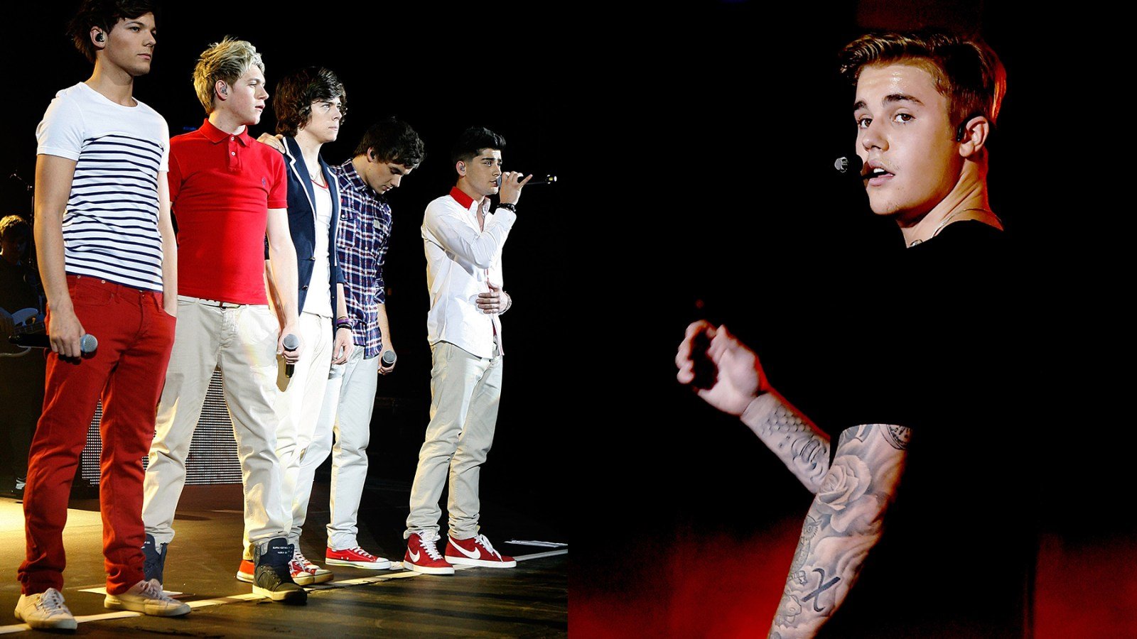 One Direction and Justin Bieber