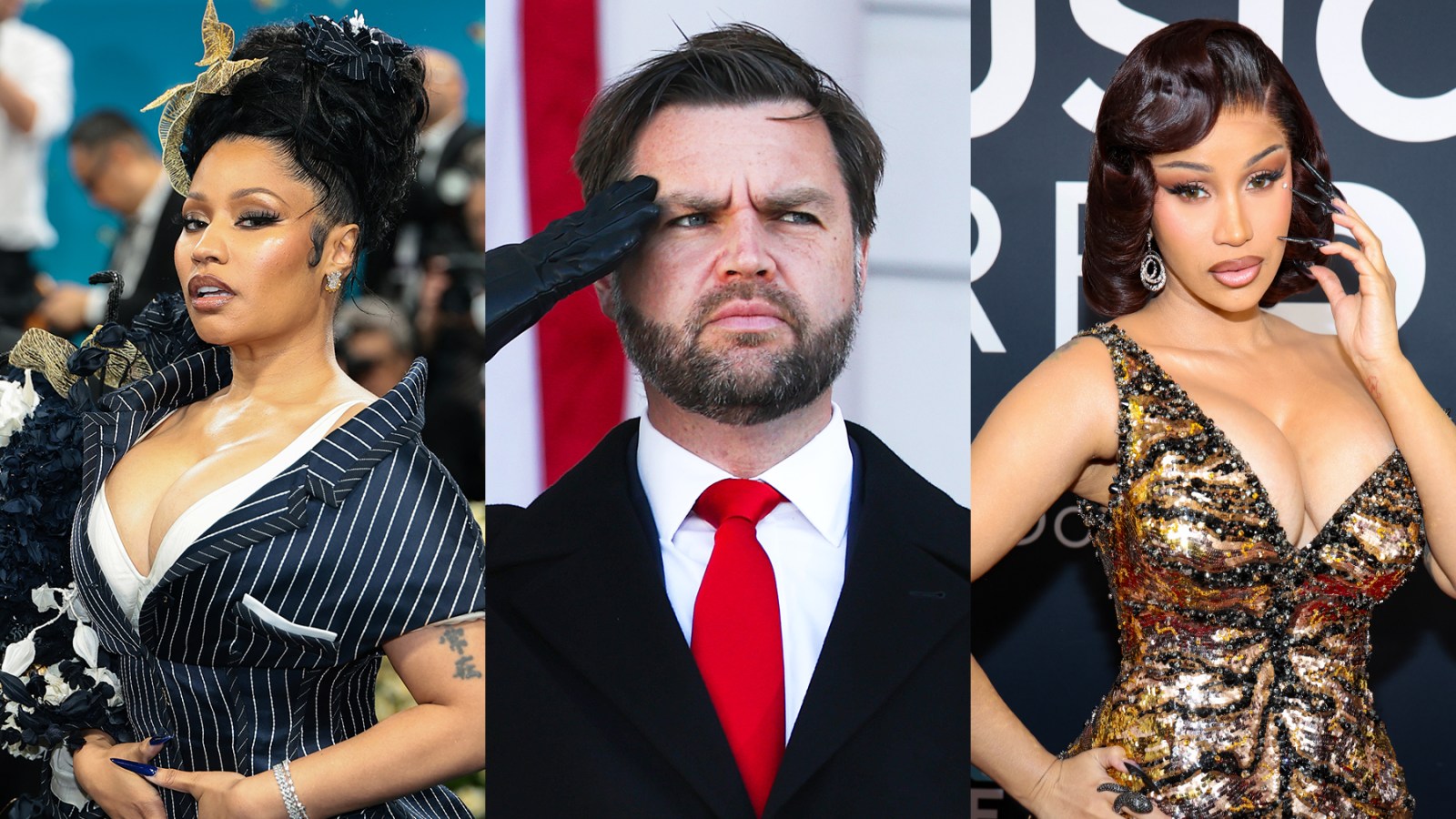 Nicki Minaj, JD Vance and Cardi B