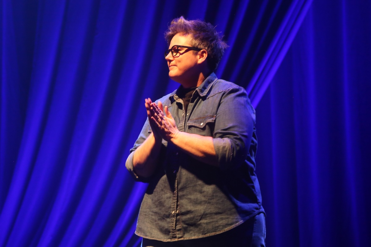 NEW YORK, NEW YORK - OCTOBER 06: Hannah Gadsby attends opening night of "Hannah Gadsby: WOOF!"at Abrons Arts Center on October 06, 2024 in New York City. (Photo by Bruce Glikas/Getty Images)