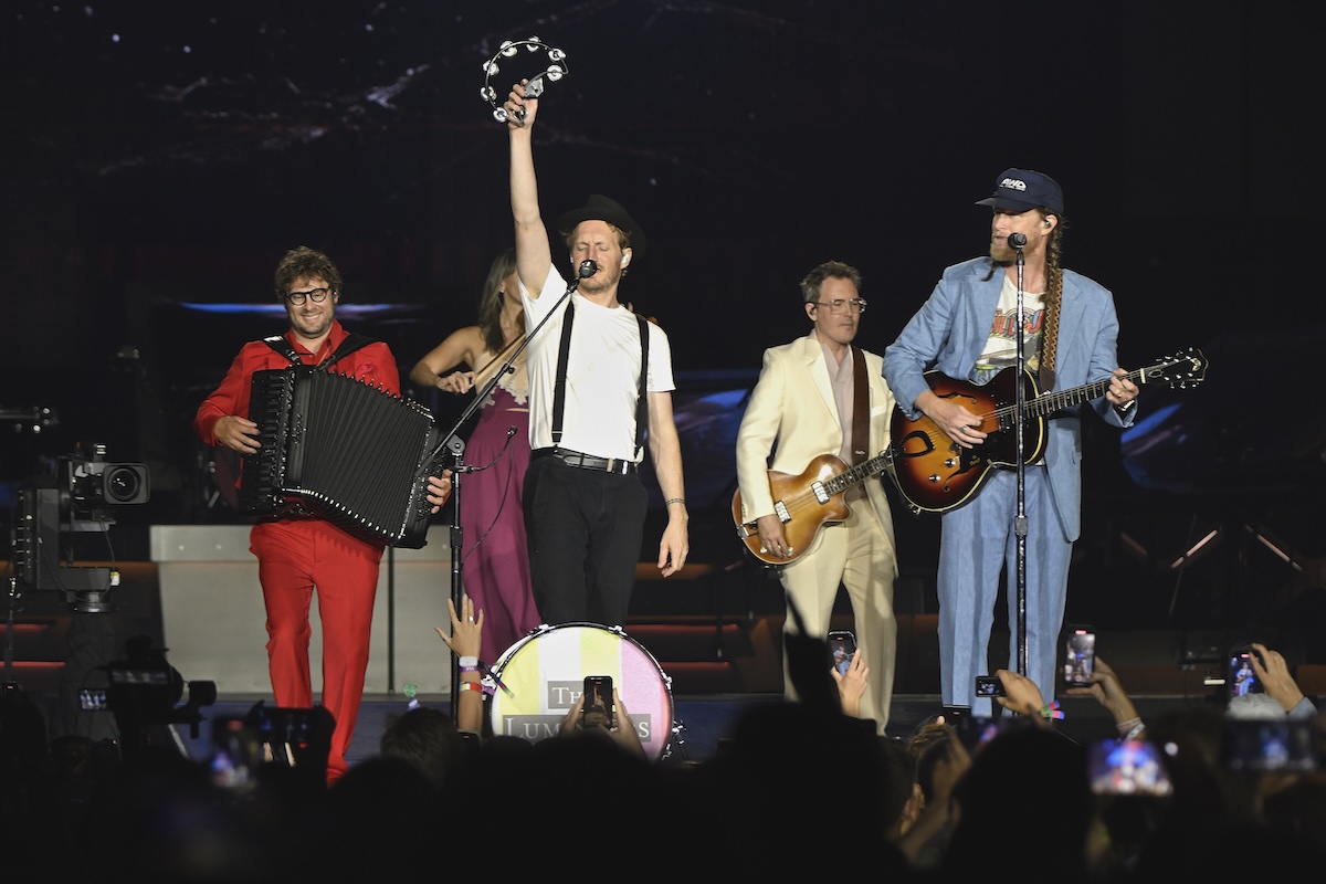 NEW YORK, NEW YORK - JULY 11: The Lumineers perform during The Lumineers in Concert at Citi Field on July 11, 2025 in New York City. (Photo by Astrida Valigorsky/Getty Images)