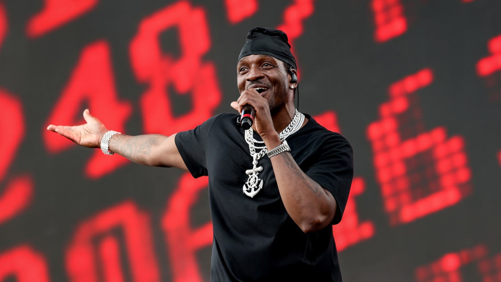 Pusha T of Clipse performs at 2026 Coachella on April 12, 2026.