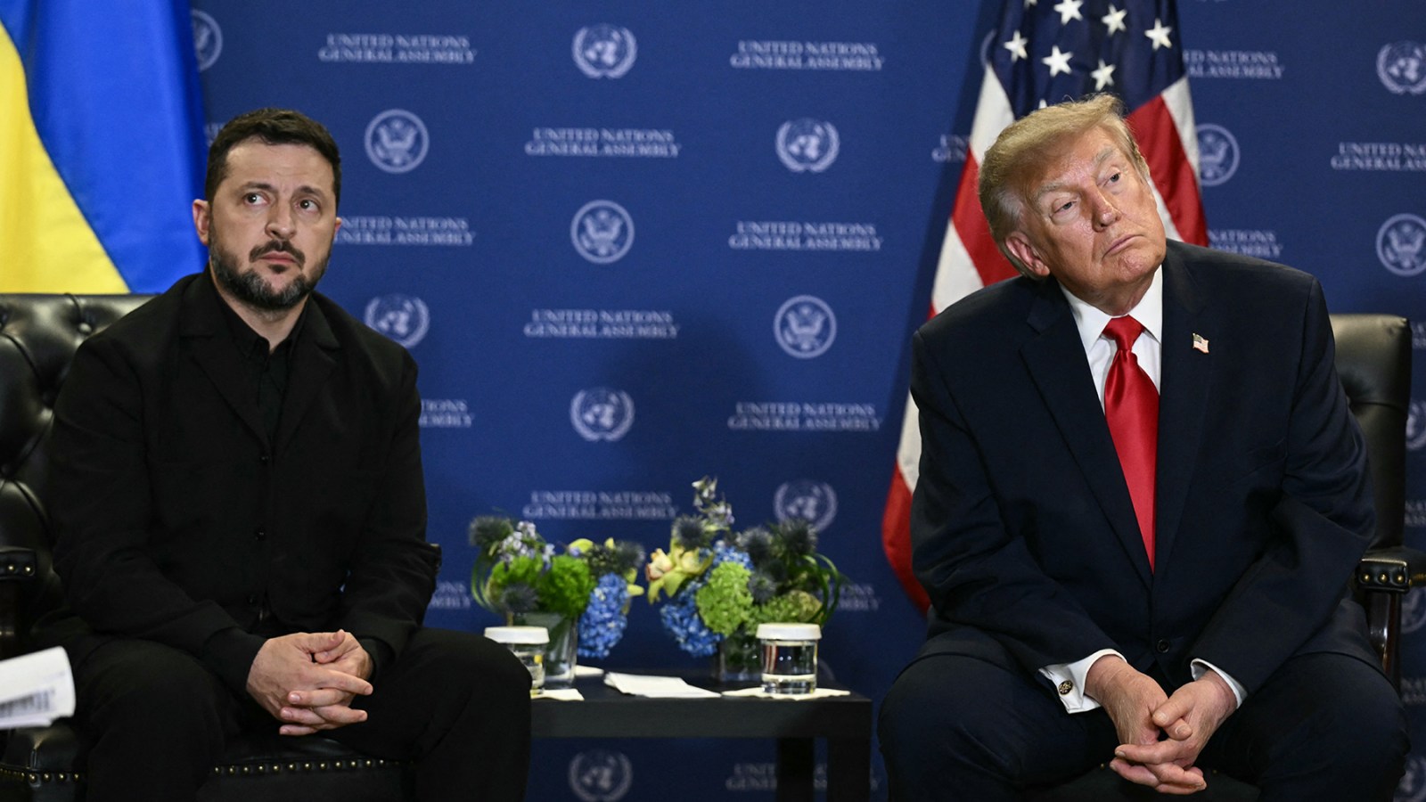 Volodymyr Zelensky and Donald Trump on the sidelines of the 81st United Nations General Assembly in New York, on Sept. 22, 2026.