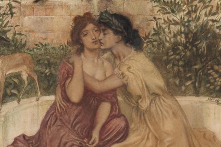 Sappho and Erinna in a Garden at Mytilene 1864 by Simeon Solomon