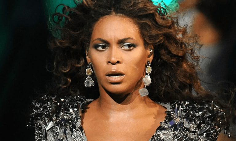 Beyonce Knowles looking upset
