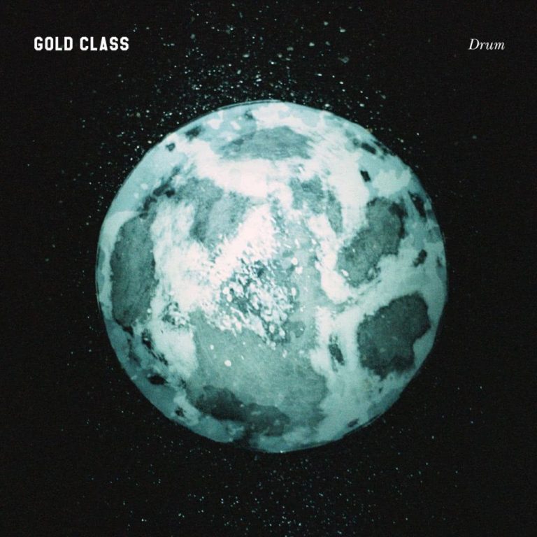 The album cover for Gold Class record Drum, bearing a stylised blue earth.