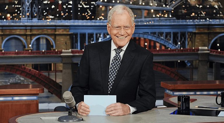 David Letterman hosting The Late Show
