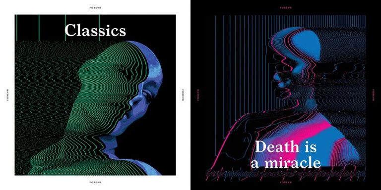 Virtually distorted faces on the covers of Classics and Death is a miracle, the dual debut albums from FOREVR