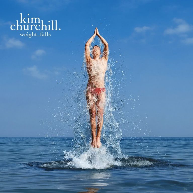The cover of Kim Churchill album Weight_Falls, depicting a man diving out of the ocean.