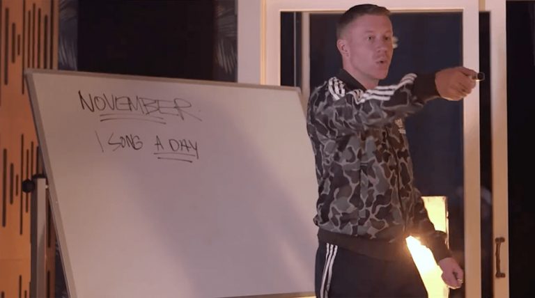 Macklemore in a screenshot from the trailer to his new album 'GEMINI'