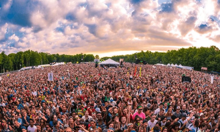 A big crowd at a music festival