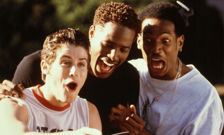 Jon Abrahams, Shawn Wayans, and Marlon Wayans in a scene from 'Scary Movie'