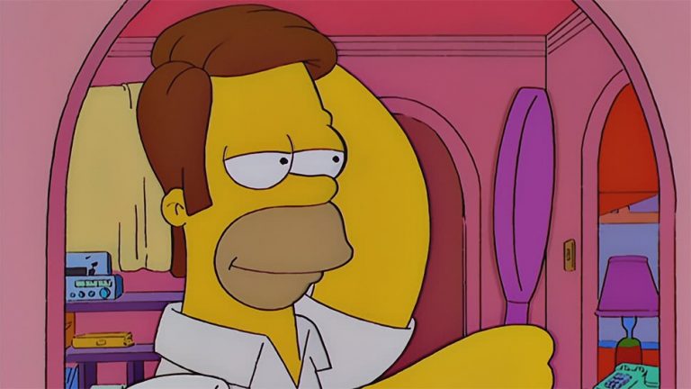 Image of Homer Simpson admiring his head of hair