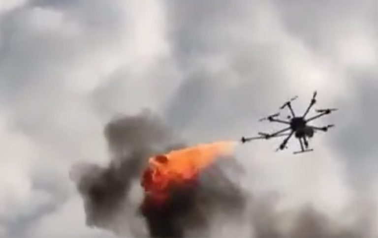 The apocalypse has arrived in the form of a flamethrowing drone