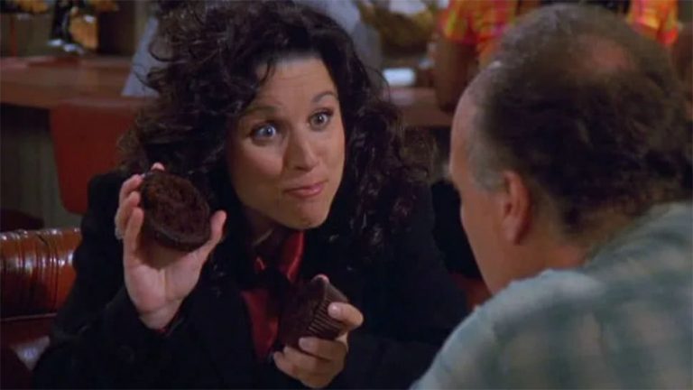 A screenshot from 'The Muffin Tops' episode of Seinfeld
