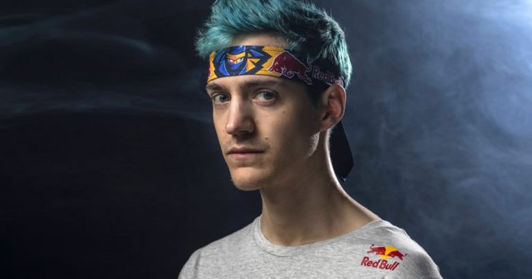 Fortnite player Ninja wearing a Red Bull headband