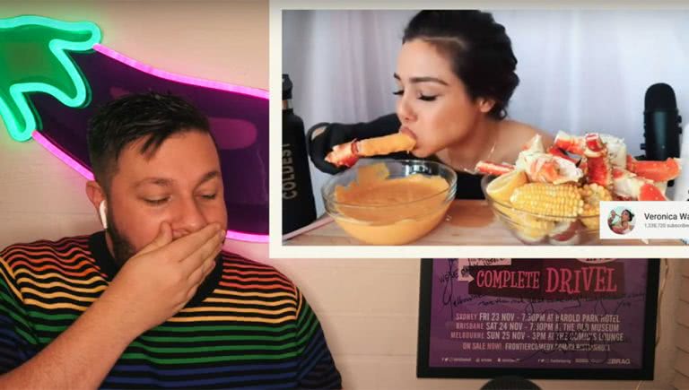 Christian Hull reacts to Mukbang for the first time