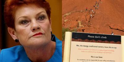 Photo of Pauline Hanson and Uluru