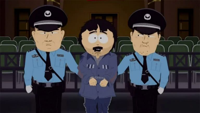 Screenshot of latest South Park episode, 'Band In China'