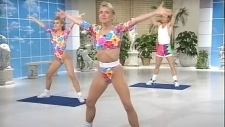 Screenshot of '90s workout show Aerobics Oz Style
