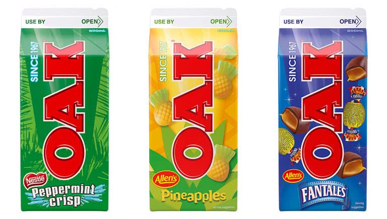 OAK releases three new flavours of lolly milk drinks.