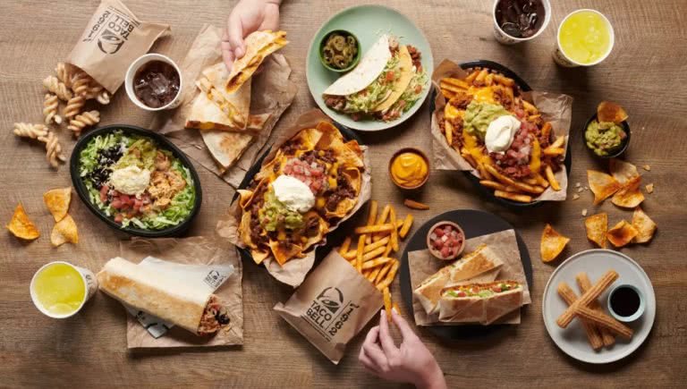 Taco Bell spread of all their menu items
