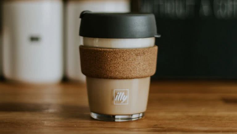 Coffee in a reusable Keep Cup
