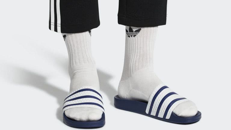 adidas-slides with socks