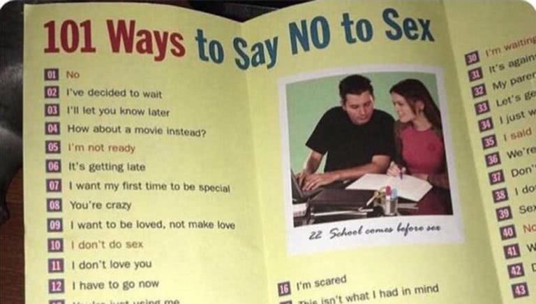 Pamphlet how to say no to sex