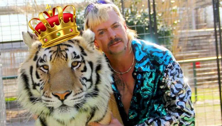Tiger King Joe Exotic with a tiger.