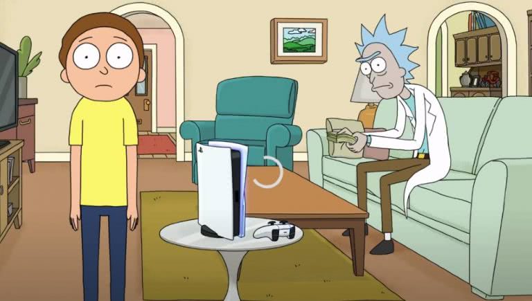 Rick and Morty plugging the PS5