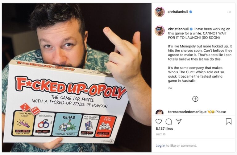 Christian hull F*cked Up-opoly