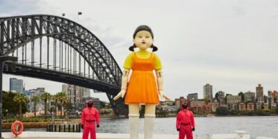 The giant doll from 'Squid Game' has popped up in Sydney