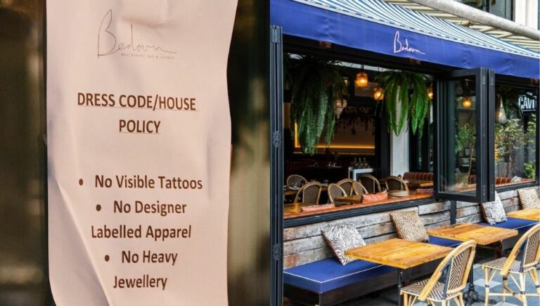 Double Bay’s Bedouin Restaurant has a strict dress code banning tattoos