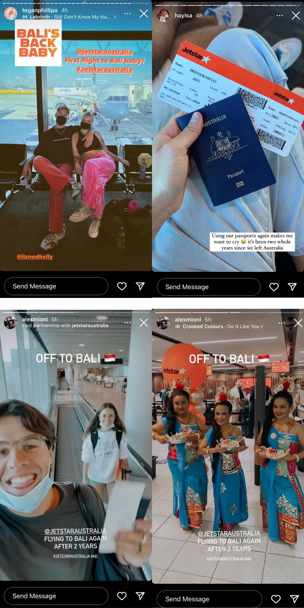 Passengers documenting the first flight from Australia to Bali