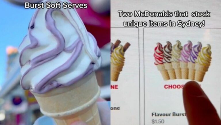 Secret McDonald's Pina Colada ice cream item only available at Bondi