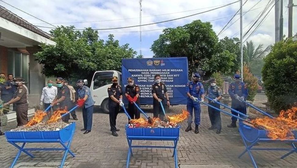 Bali airport officials burn 100 000 worth of sex toys and other