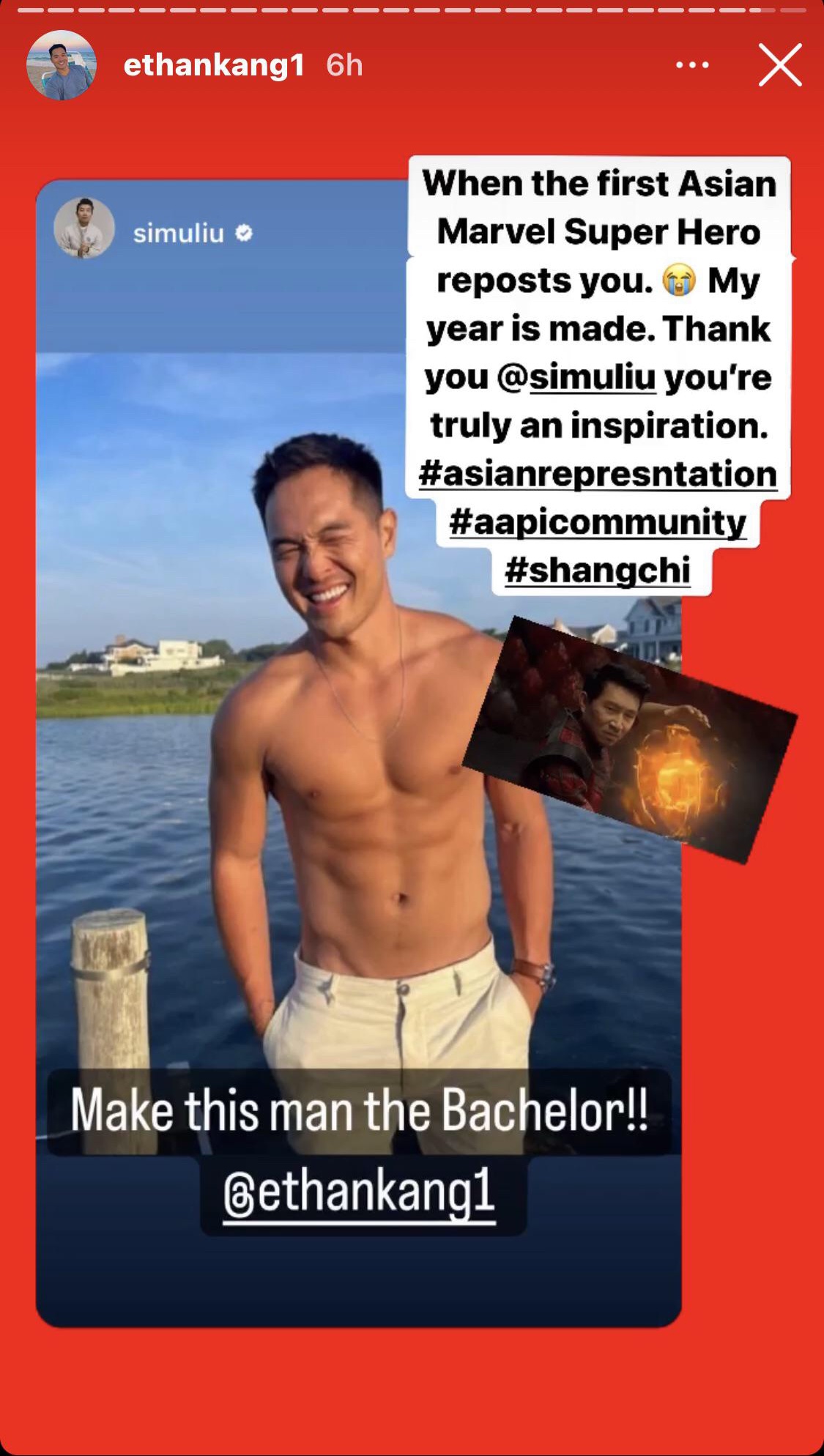 Simu Liu wants Ethan as the next Bachelor lead
