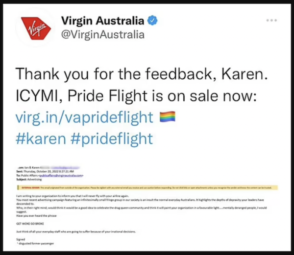 Virgin Australia tweet